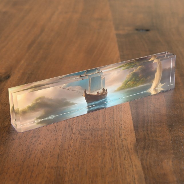 Placa De Nombre Una ola de imaginación (Lateral)