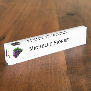 Placa De Nombre Uvas de vino