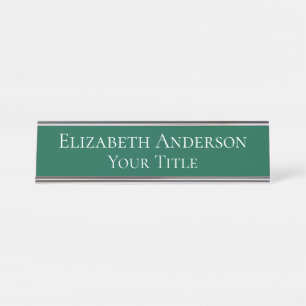 Placa de nombre verde simple de cazador