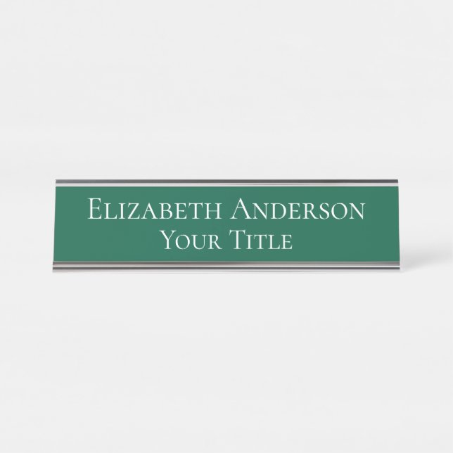 Placa de nombre verde simple de cazador (Anverso)