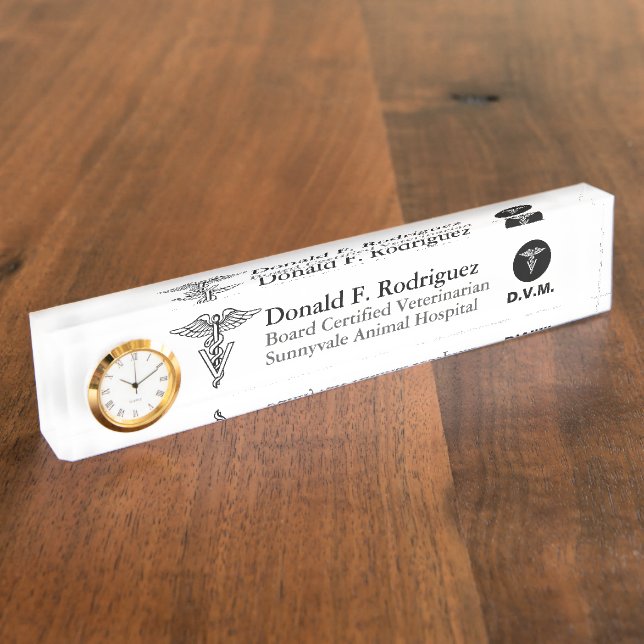 Placa De Nombre Veterinaría personalizada (Lateral)