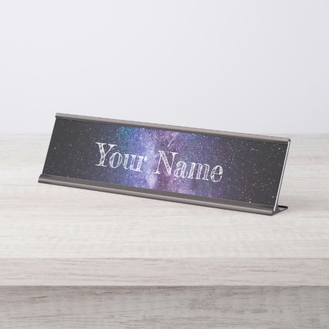 Placa De Nombre Vía láctea colores brillantes (Anverso)