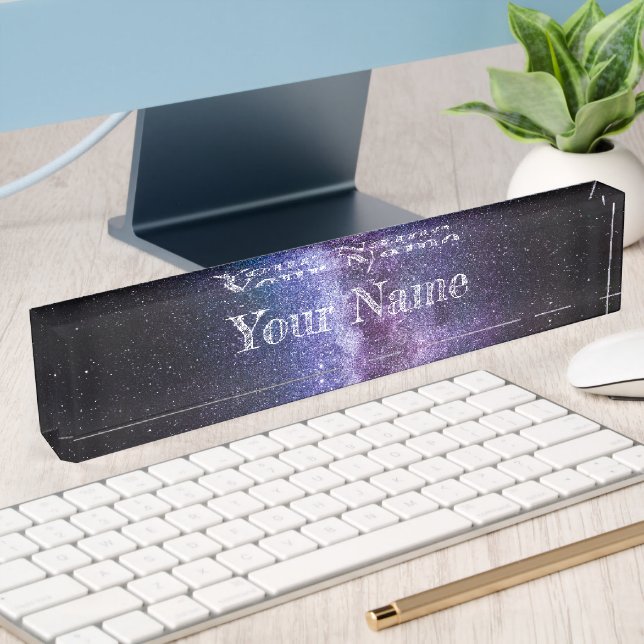 Placa De Nombre Vía láctea colores brillantes