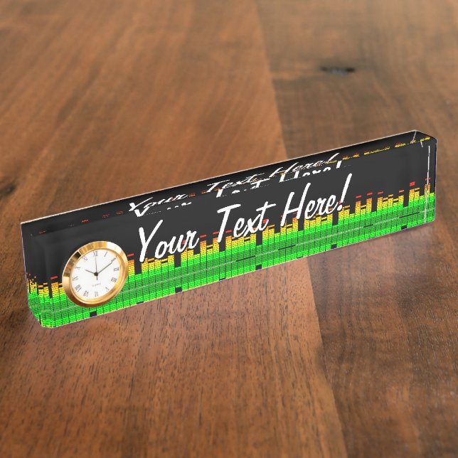 Placa De Nombre Vibes ecualizadoras del ritmo de la música DJ Blac (Lateral)