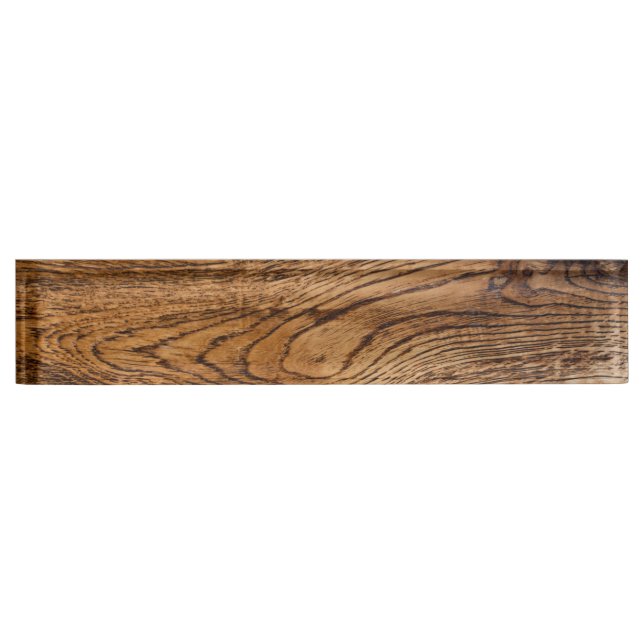 Placa De Nombre Vieja mirada de madera del grano (Anverso)