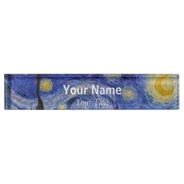 Placa De Nombre Vincent Van Gogh - La noche estrellada