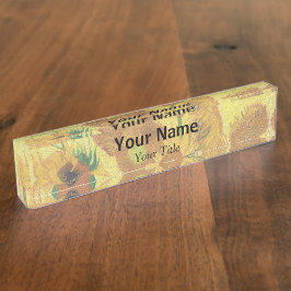 Placa De Nombre Vincent van Gogh - Vase con quince girasoles