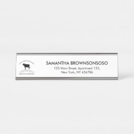 Placa De Nombre Vintage Farmstead Emblem | Ornamental Cow Design