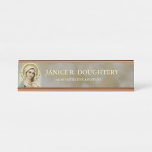 Placa De Nombre Virgen María triste inmaculado personalizado