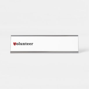 Placa De Nombre Voluntario del corazón
