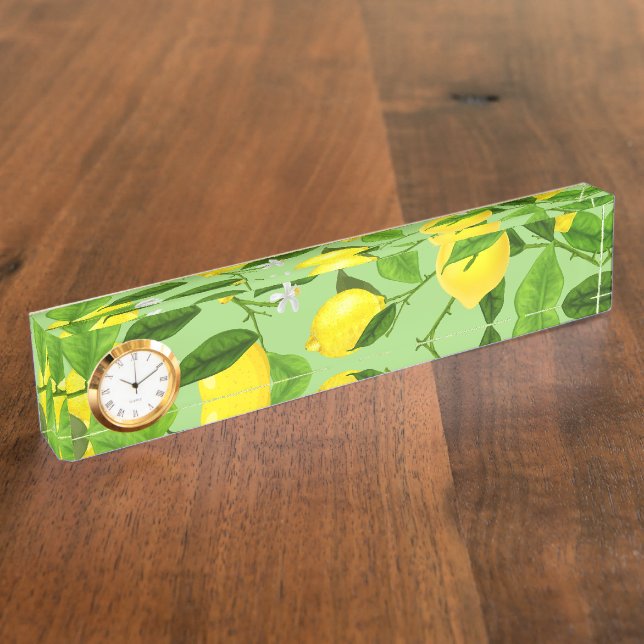 Placa De Nombre Watercolor Lemon 3 (Lateral)