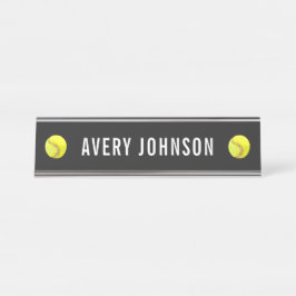 Placa De Nombre Watercolor Tennis Balls Jugador entrenador Persona