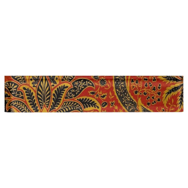 Placa De Nombre William Morris India Red Floral (Anverso)
