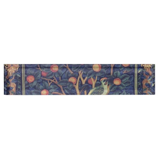 Placa De Nombre William Morris Woodpecker Tapestry Arts & Crafts (Anverso)