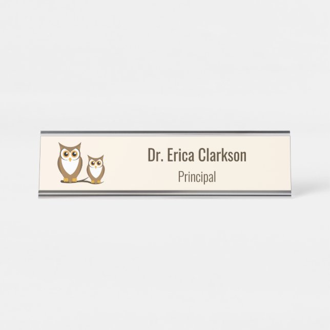 Placa De Nombre Wise Owl Principal (Anverso)