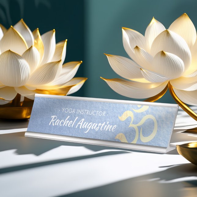 Placa De Nombre Yoga Studio Meditation Instructor Life Coach OM (Subido por el creador)