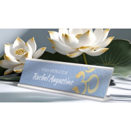 Placa De Nombre Yoga Studio Meditation Instructor Life Coach OM