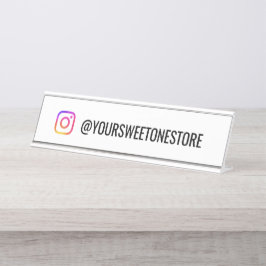 Placa De Nombre Your Instagram Name & Social Media Icon 