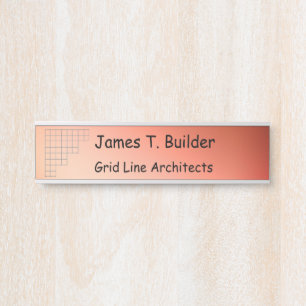 Placa de nombres - Cuadrícula de esquina en fondo 