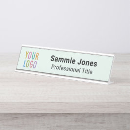 Placa de nombres de escritorio 2x8 verde claro con