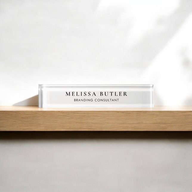 Placa de nombres de escritorio blanco de lujo mini (Subido por el creador)