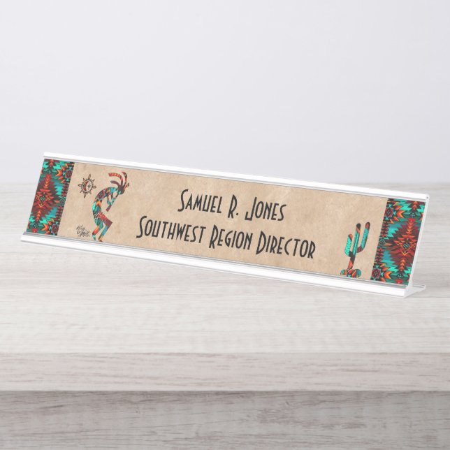 Placa de nombres de escritorio de Kokopelli (Anverso)