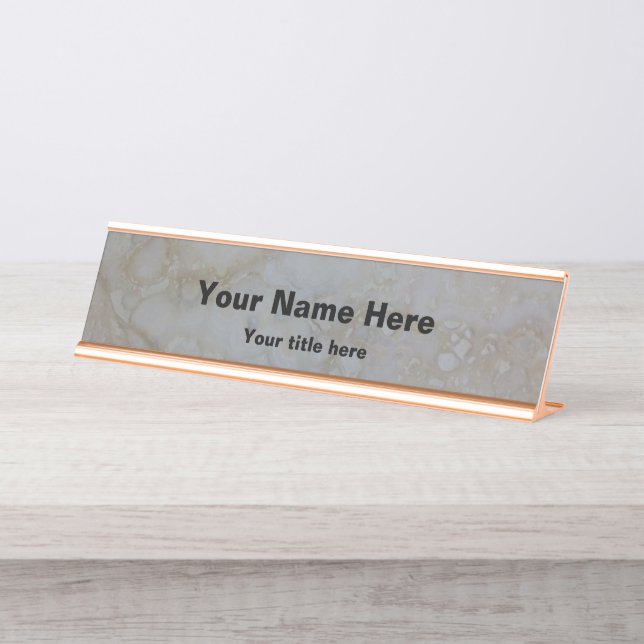Placa de nombres de escritorio de piedra (Anverso)