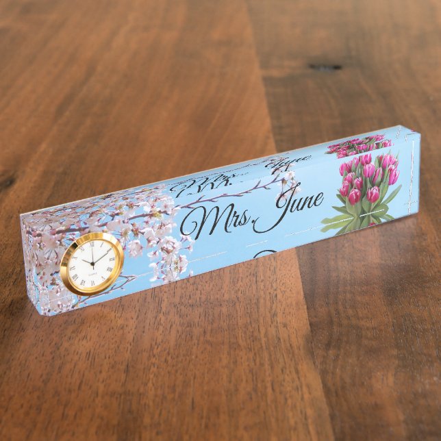 Placa de nombres de escritorio del profesor (Lateral)