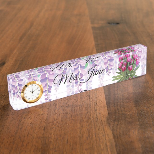 Placa de nombres de escritorio del profesor (Lateral)