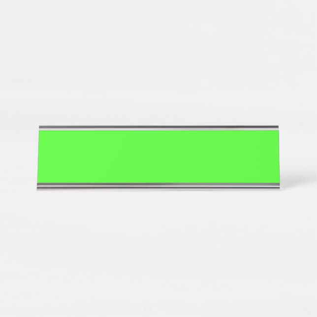 Placa de nombres de escritorio verde neón (Anverso)
