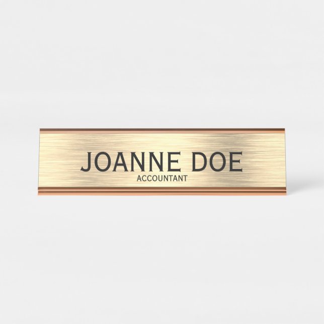 Placa de nombres de mesa de contabilidad elegante (Anverso)
