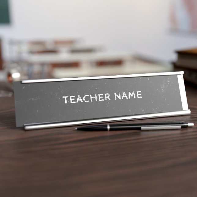 Placa de nombres de profesores de pizarra o tutor (Perfect desk name plate for Mrs Teacher. Just add your name)