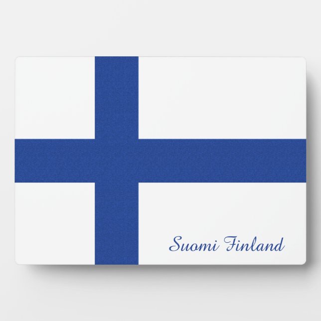 Placa de personalizado de bandera finlandesa (Frente)