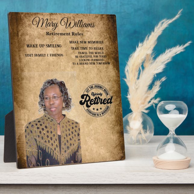 Placa de premio de retiro fotográfico (Lado)