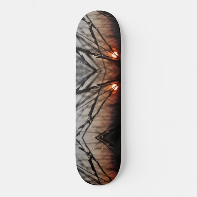 Placa de skateboard abstracta solar Fractal 20.6cm (Anverso)