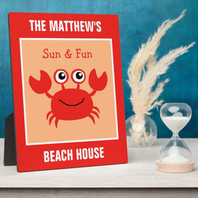 Placa de texto del personalizado del cangrejo feli (Lado)