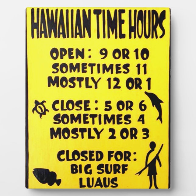 placa de tiempo de hawaiana (Frente)