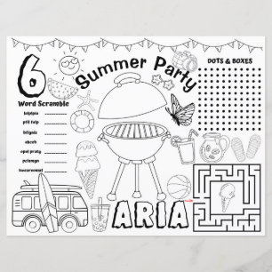 Placa de verano para la ducha de bebé, hoja de act