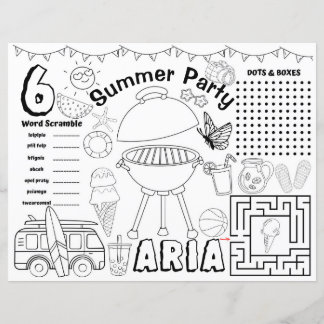 Placa de verano para la ducha de bebé, hoja de act