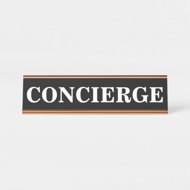 Placa del escritorio del Rótulo del Concierge (Anverso)