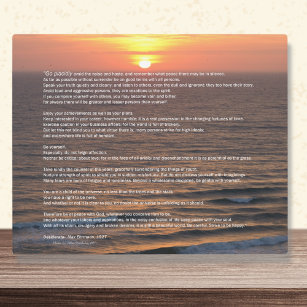Placa Desiderata Ocean Sunrise