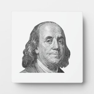 Placa Expositora 100 dólares, Benjamin Franklin