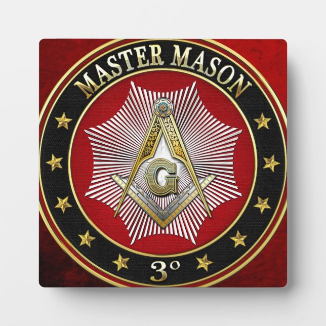 Placa Expositora [100] Master Mason - 3er grado Square & Compass (Frente)
