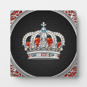 Placa Expositora [100] Príncipe-Princesa Rey-Reina Corona [Plata]