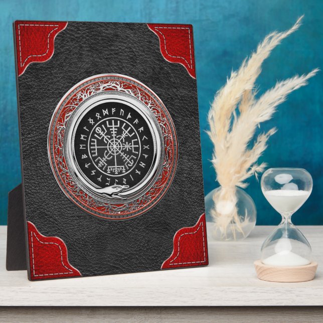 Placa Expositora [100] Vegvisir - Viking Silver Magic Runic Compass (Lado)