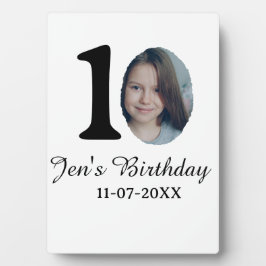 Placa Expositora 10.ª foto de cumpleaños letra negrita niños fecha