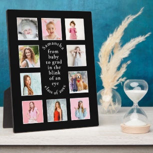 Placa Expositora 10 fotos bebé para graduar en negro