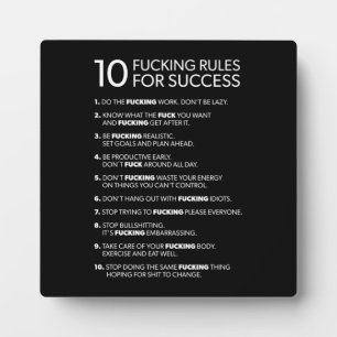 Placa Expositora 10 Normas De Éxito - Motivación