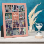 Placa Expositora 11 Foto Collage de Instagram - Coral de texto Pers<br><div class="desc">Coral y blanco - Usa hasta 11 fotos cuadradas para crear un regalo único y personal. Si necesita ajustar las imágenes,  haga clic en la herramienta personalizar para realizar cambios.</div>