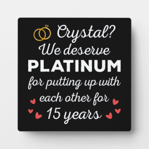 Placa Expositora 15 Aniversario Boda I - Pareja de Crystal Funny